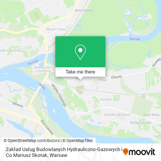 Zakład Usług Budowlanych Hydrauliczno-Gazowych i Co Mariusz Skotak map