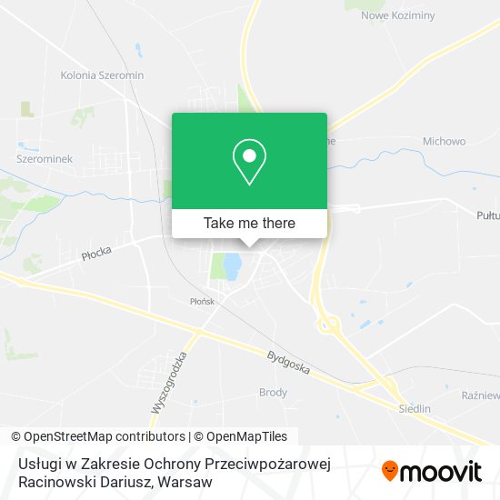 Usługi w Zakresie Ochrony Przeciwpożarowej Racinowski Dariusz map