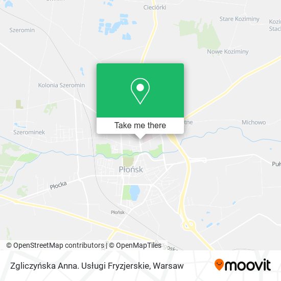 Zgliczyńska Anna. Usługi Fryzjerskie map