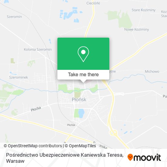 Pośrednictwo Ubezpieczeniowe Kaniewska Teresa map