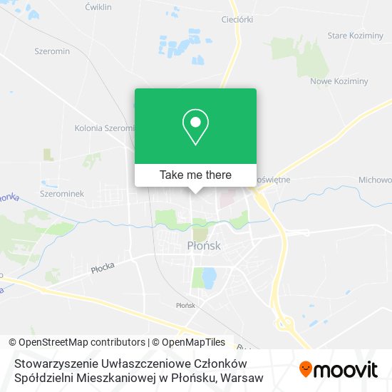 Карта Stowarzyszenie Uwłaszczeniowe Członków Spółdzielni Mieszkaniowej w Płońsku