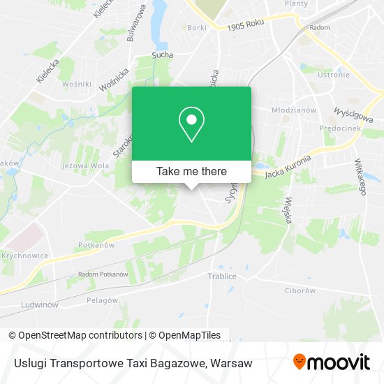 Карта Uslugi Transportowe Taxi Bagazowe