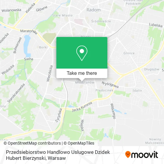 Карта Przedsiebiorstwo Handlowo Uslugowe Dzidek Hubert Bierzynski
