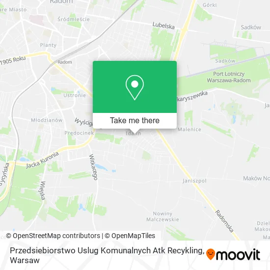 Карта Przedsiebiorstwo Uslug Komunalnych Atk Recykling