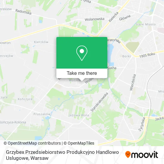 Карта Grzybex Przedsiebiorstwo Produkcyjno Handlowo Uslugowe