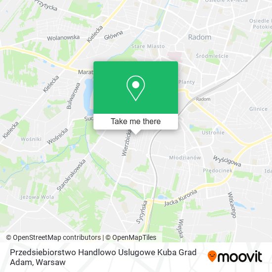 Przedsiebiorstwo Handlowo Uslugowe Kuba Grad Adam map