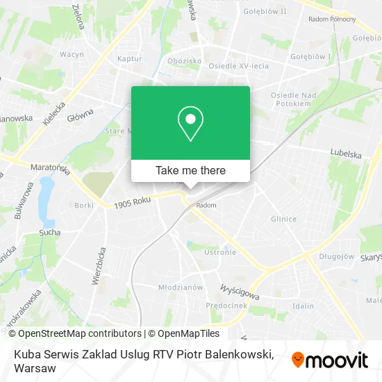 Карта Kuba Serwis Zaklad Uslug RTV Piotr Balenkowski