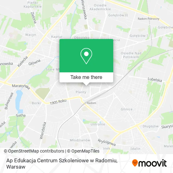 Карта Ap Edukacja Centrum Szkoleniowe w Radomiu