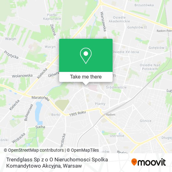 Trendglass Sp z o O Nieruchomosci Spolka Komandytowo Akcyjna map