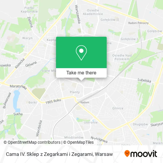 Карта Cama IV. Sklep z Zegarkami i Zegarami