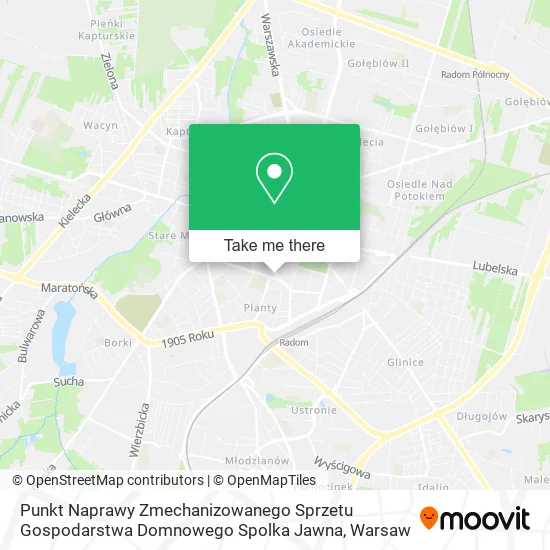 Карта Punkt Naprawy Zmechanizowanego Sprzetu Gospodarstwa Domnowego Spolka Jawna