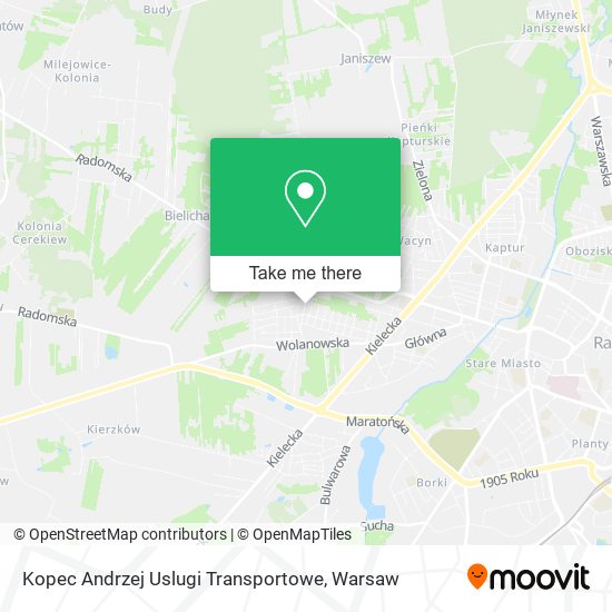 Kopec Andrzej Uslugi Transportowe map