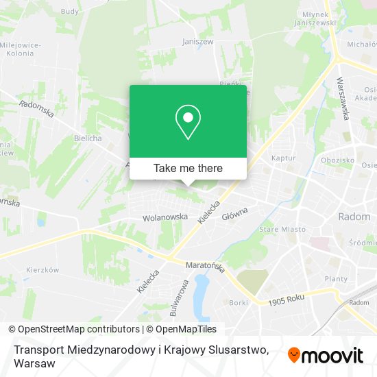 Transport Miedzynarodowy i Krajowy Slusarstwo map