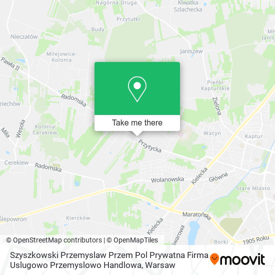 Szyszkowski Przemyslaw Przem Pol Prywatna Firma Uslugowo Przemyslowo Handlowa map