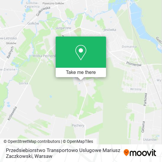 Карта Przedsiebiorstwo Transportowo Uslugowe Mariusz Zaczkowski