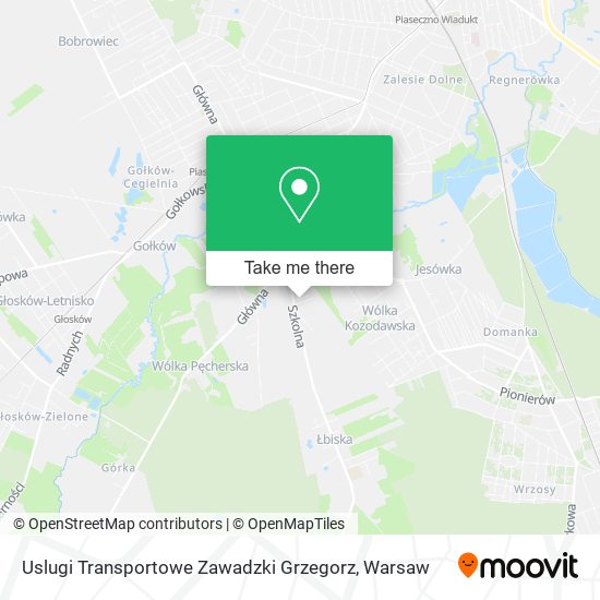 Uslugi Transportowe Zawadzki Grzegorz map