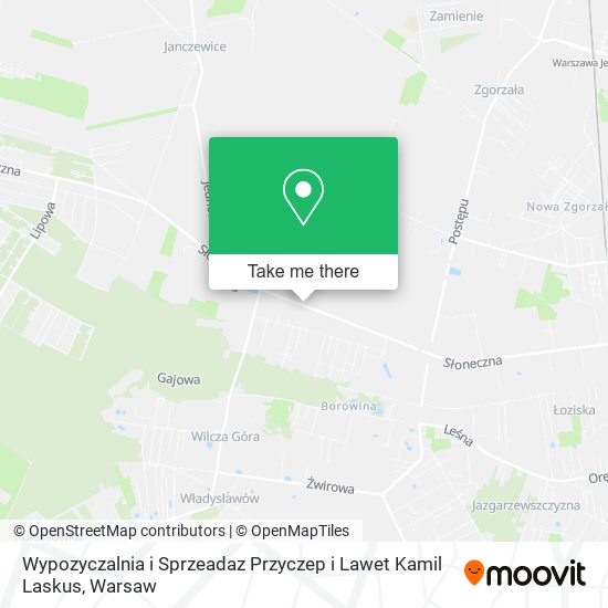 Wypozyczalnia i Sprzeadaz Przyczep i Lawet Kamil Laskus map