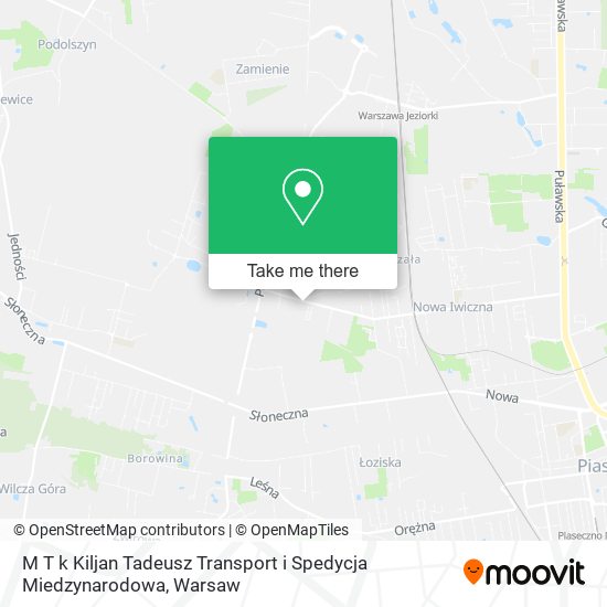 M T k Kiljan Tadeusz Transport i Spedycja Miedzynarodowa map