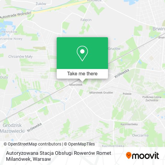 Autoryzowana Stacja Obsługi Rowerów Romet Milanówek map