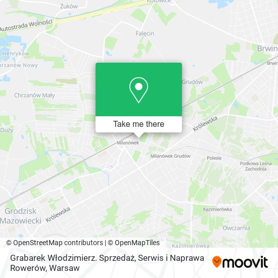 Grabarek Włodzimierz. Sprzedaż, Serwis i Naprawa Rowerów map