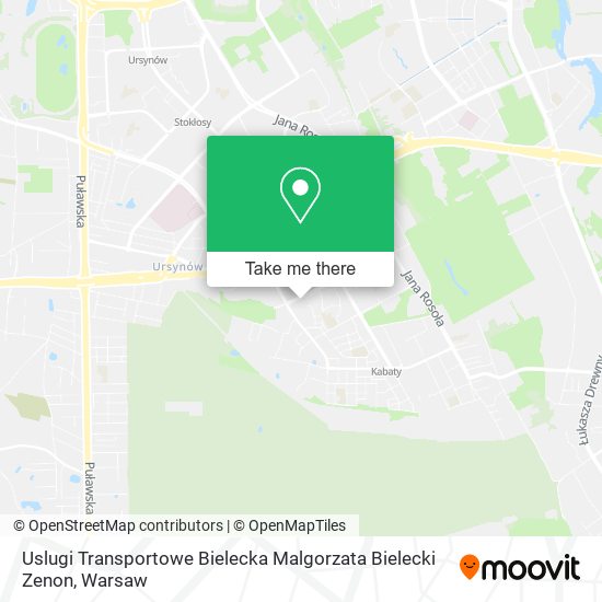 Карта Uslugi Transportowe Bielecka Malgorzata Bielecki Zenon