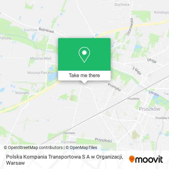 Карта Polska Kompania Transportowa S A w Organizacji