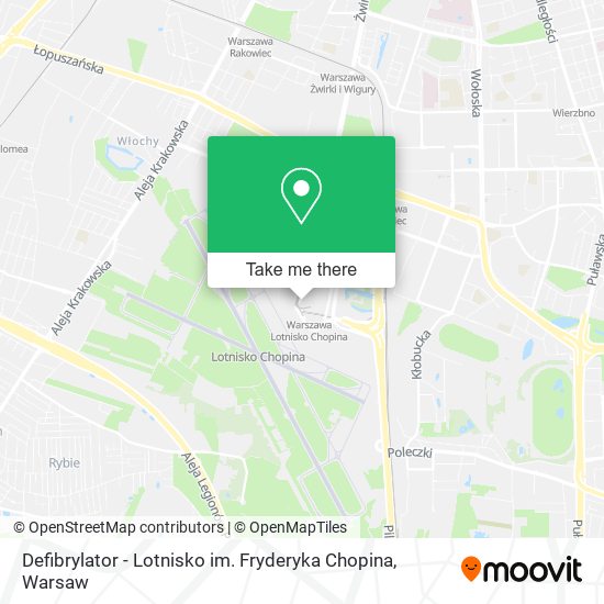 Карта Defibrylator - Lotnisko im. Fryderyka Chopina