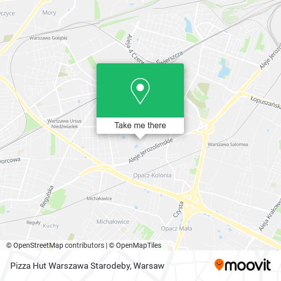 Карта Pizza Hut Warszawa Starodeby