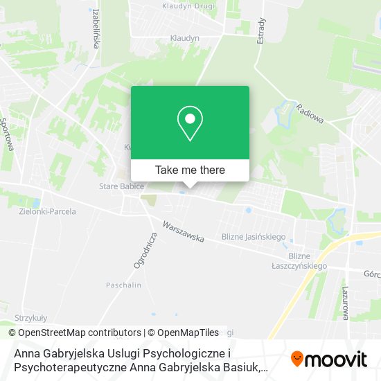 Anna Gabryjelska Uslugi Psychologiczne i Psychoterapeutyczne Anna Gabryjelska Basiuk map