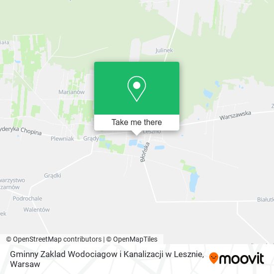 Gminny Zaklad Wodociagow i Kanalizacji w Lesznie map