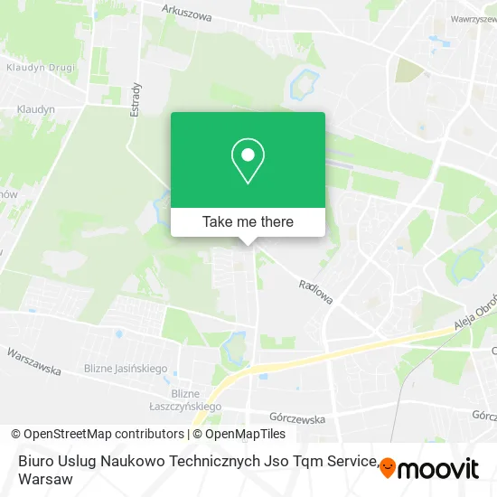 Карта Biuro Uslug Naukowo Technicznych Jso Tqm Service