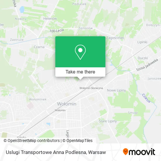 Uslugi Transportowe Anna Podlesna map