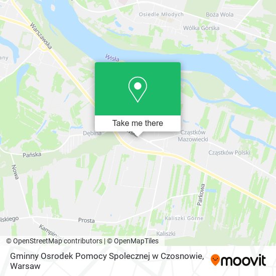 Gminny Osrodek Pomocy Spolecznej w Czosnowie map