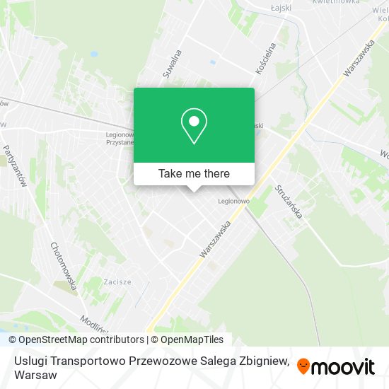 Карта Uslugi Transportowo Przewozowe Salega Zbigniew