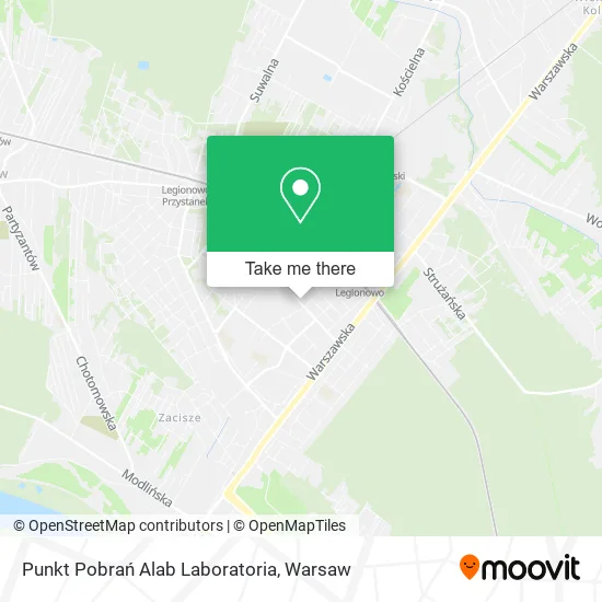 Карта Punkt Pobrań Alab Laboratoria