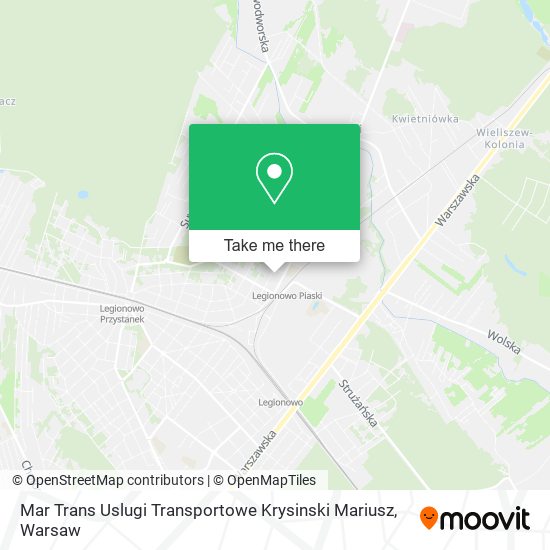 Карта Mar Trans Uslugi Transportowe Krysinski Mariusz