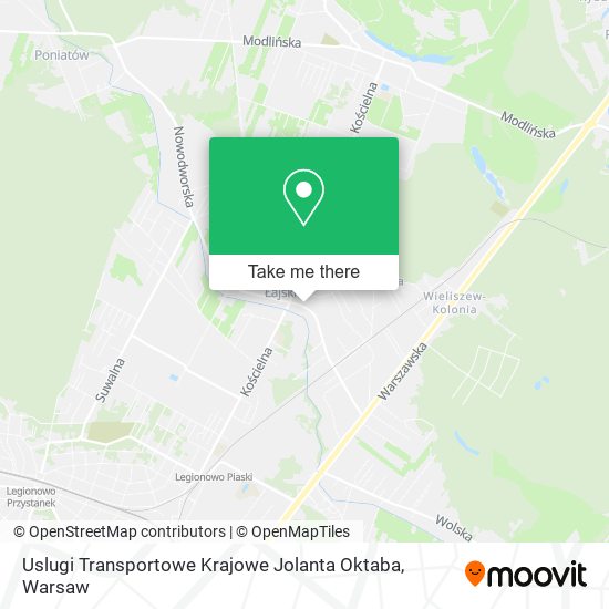 Uslugi Transportowe Krajowe Jolanta Oktaba map