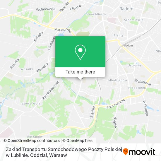 Zakład Transportu Samochodowego Poczty Polskiej w Lublinie. Oddział map