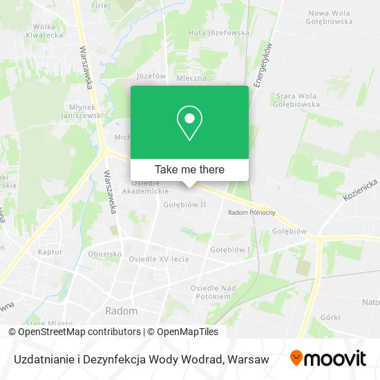 Карта Uzdatnianie i Dezynfekcja Wody Wodrad