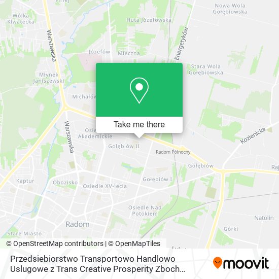 Przedsiebiorstwo Transportowo Handlowo Uslugowe z Trans Creative Prosperity Zboch Krzysztof map