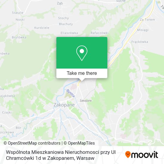 Wspólnota Mieszkaniowa Nieruchomosci przy Ul Chramcówki 1d w Zakopanem map