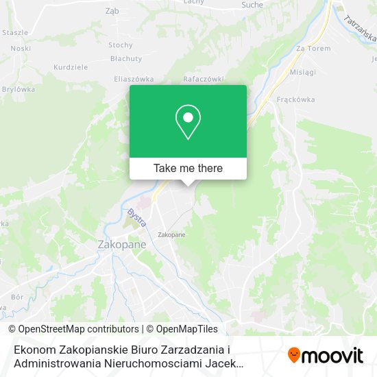 Ekonom Zakopianskie Biuro Zarzadzania i Administrowania Nieruchomosciami Jacek Krzysciak map