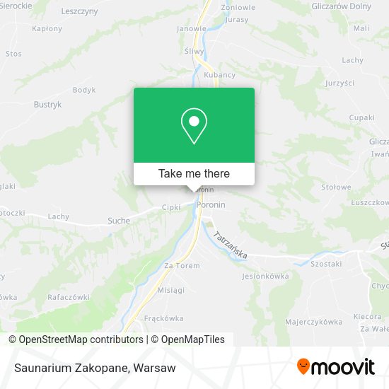 Saunarium Zakopane map