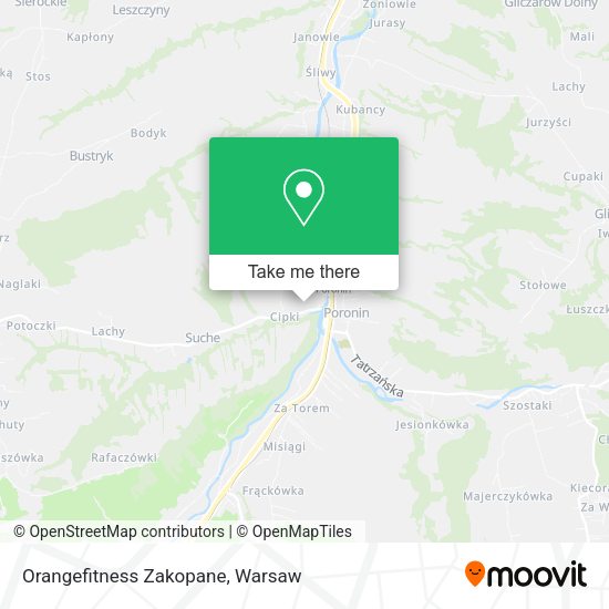 Orangefitness Zakopane map