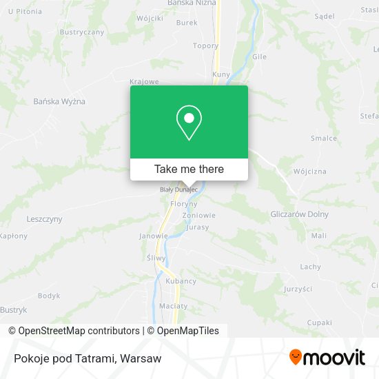 Pokoje pod Tatrami map