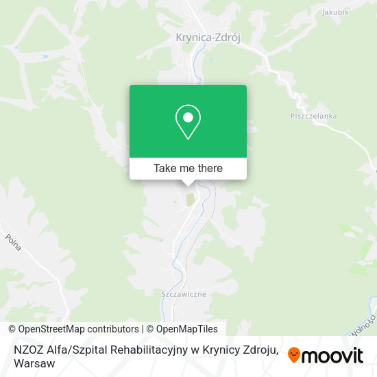 NZOZ Alfa / Szpital Rehabilitacyjny w Krynicy Zdroju map