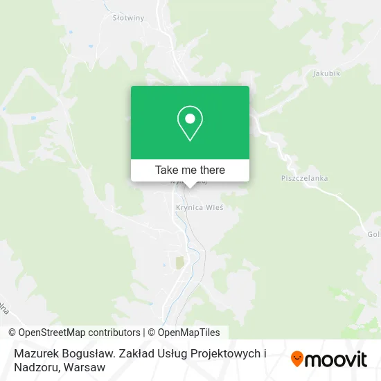 Карта Mazurek Bogusław. Zakład Usług Projektowych i Nadzoru