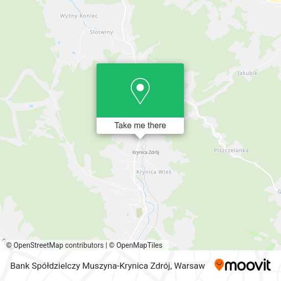 Bank Spółdzielczy Muszyna-Krynica Zdrój map