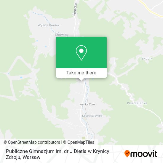 Publiczne Gimnazjum im. dr J Dietla w Krynicy Zdroju map