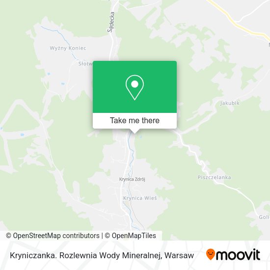 Kryniczanka. Rozlewnia Wody Mineralnej map